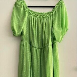 Green Off-Shoulder Dress